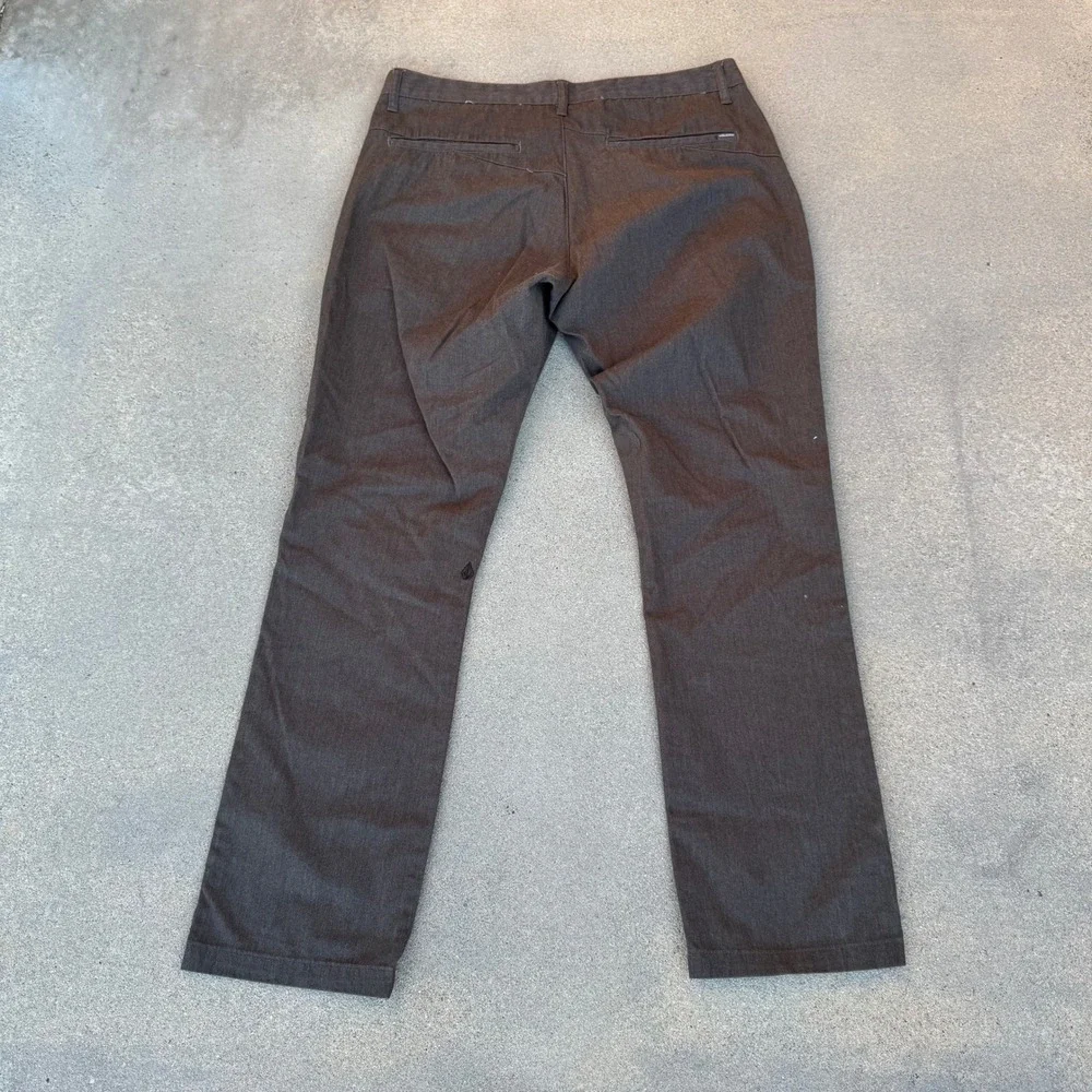 Volcom Frickin Modern Fit Chino Pants Men 36 Gray Charcoal Heather Skate Casual